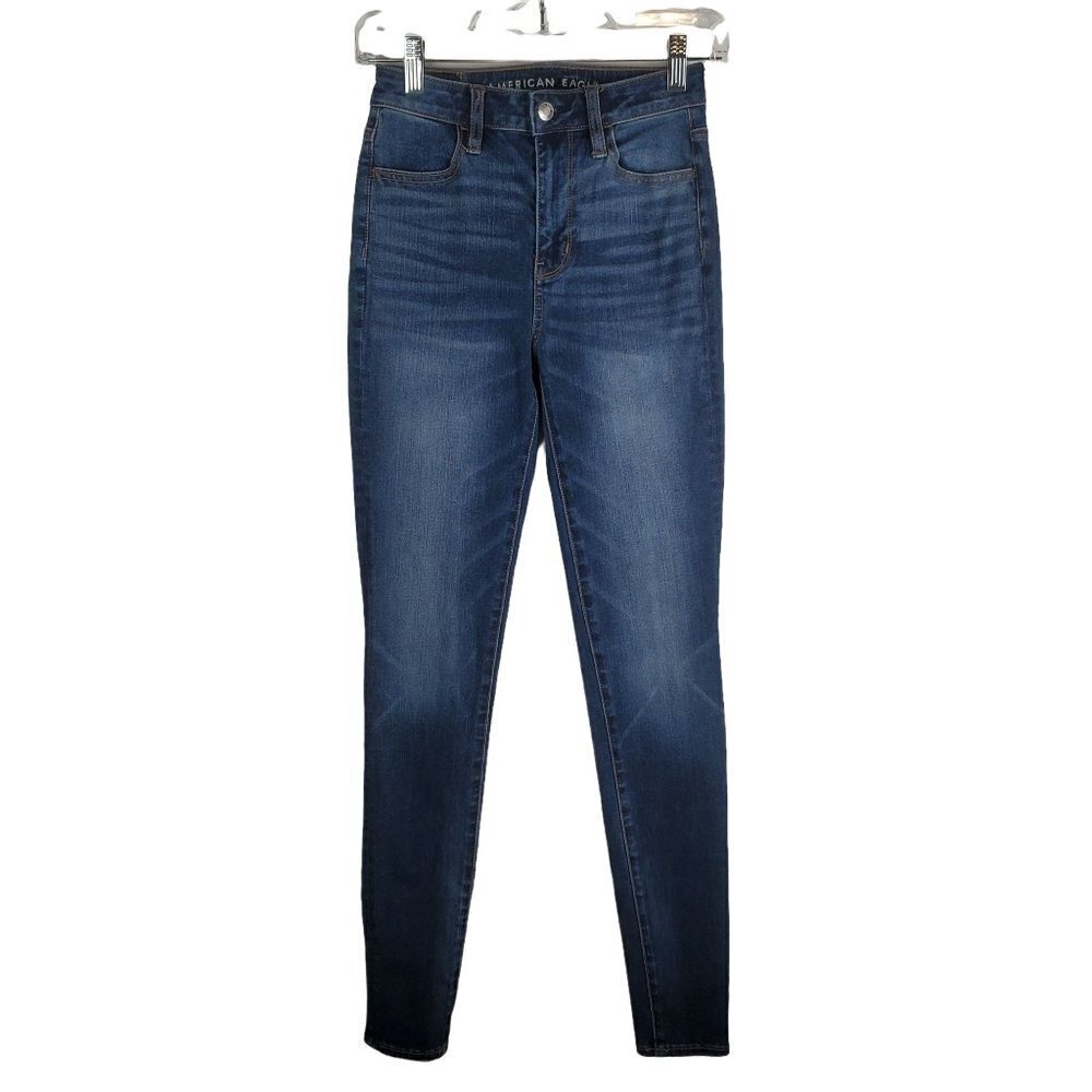 AMERICAN Eagle 0 Long Super Hi-Rise Jeggings skinny Jeans 360 Next Level Stretch